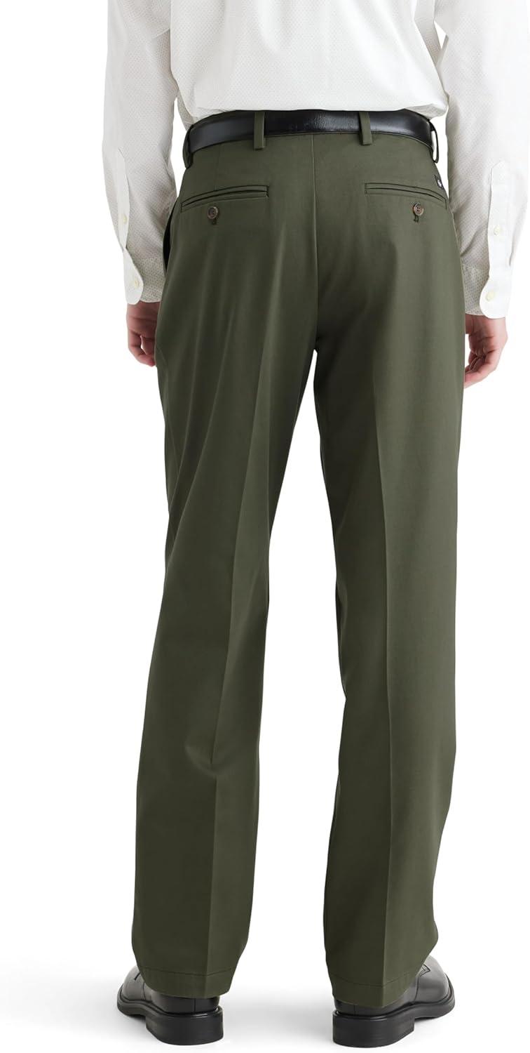 imageClassic Fit Signature Iron Free Khaki with Stain Defender Pants Pleated Regular and Big ampamp TallArmy Green