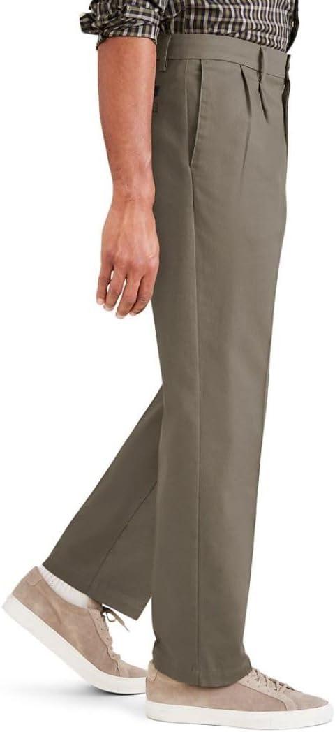 imageClassic Fit Signature Iron Free Khaki with Stain Defender Pants Pleated Regular and Big ampamp TallDark Pebble