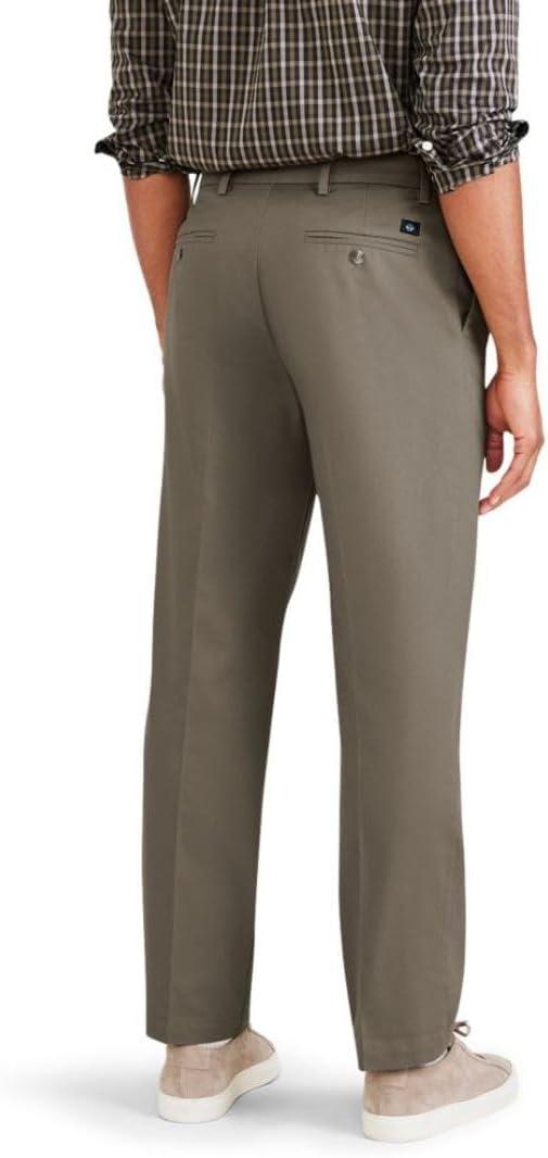 imageClassic Fit Signature Iron Free Khaki with Stain Defender Pants Pleated Regular and Big ampamp TallDark Pebble