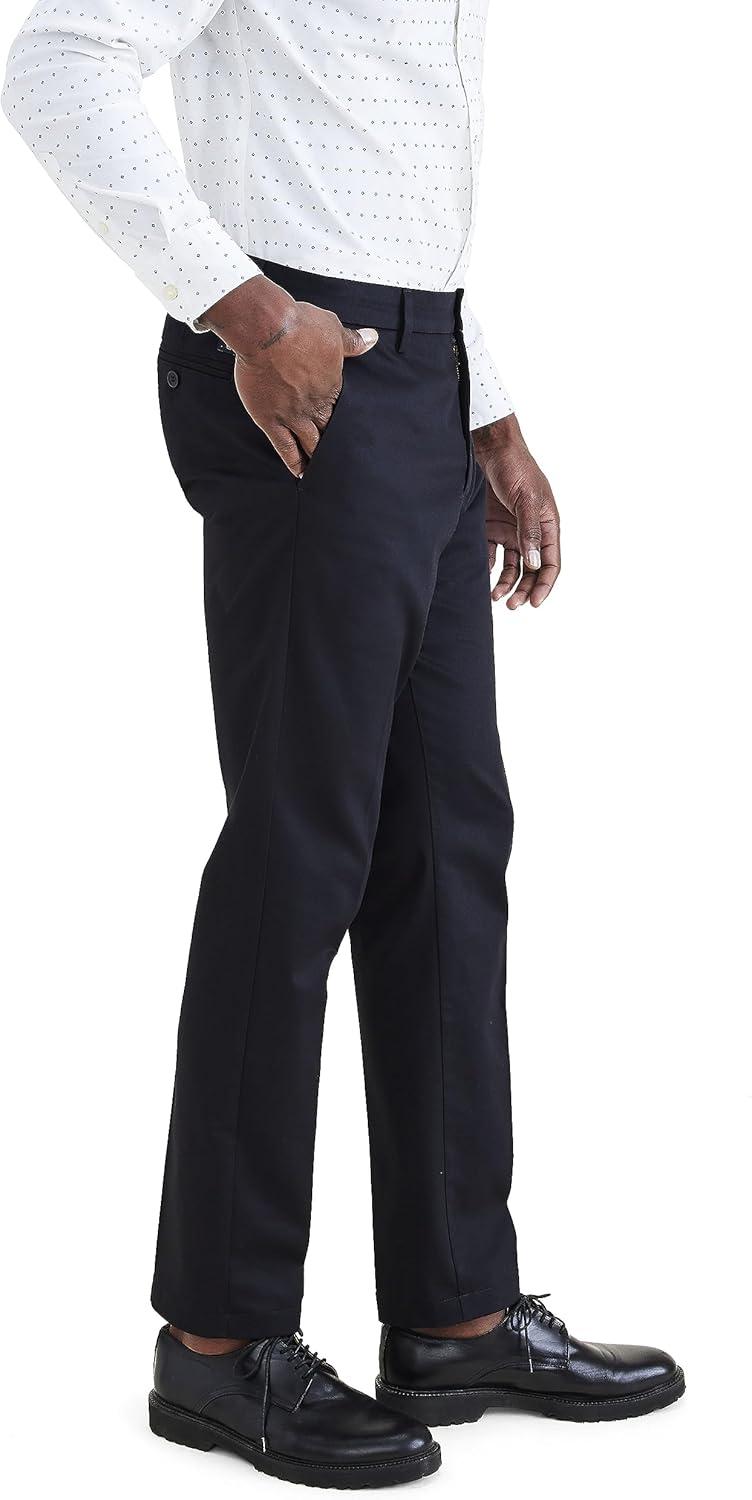 imageDOCKERS Mens Mens Signature Khaki Slim Fit Iron Free with Stain DefenderBeautiful Black