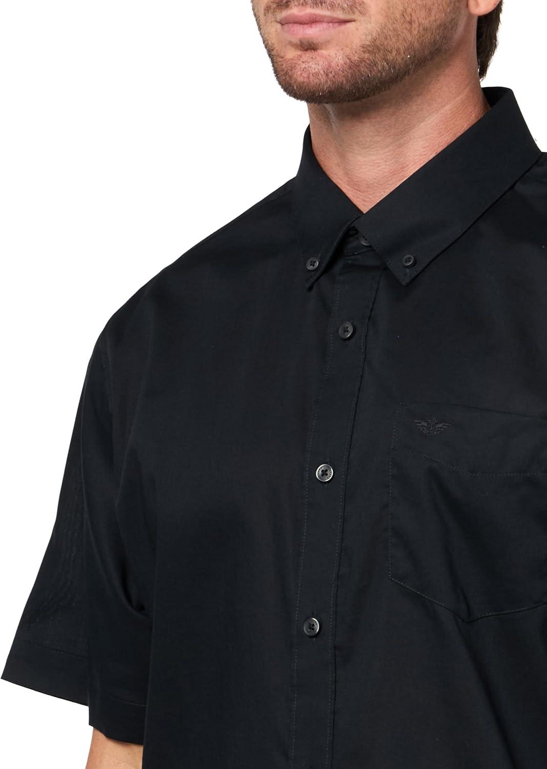 imageDOCKERS Mens Mens Signature Shirt Short Sleeve Classic Fit with Stain DefenderBeautiful Black