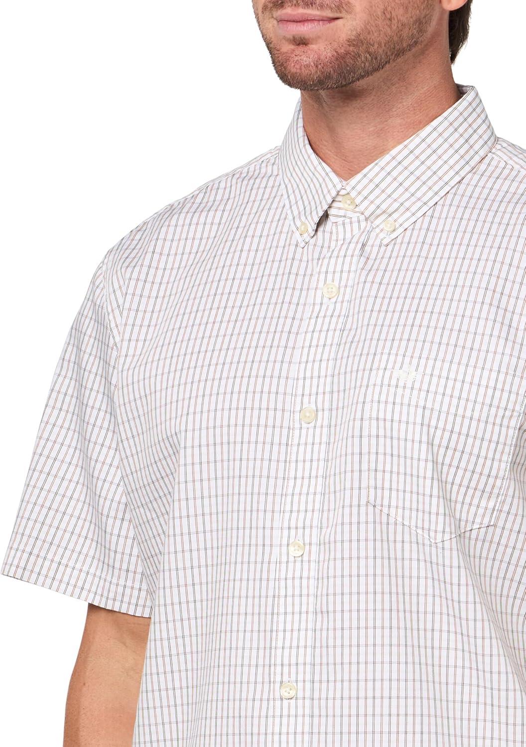 imageDOCKERS Mens Mens Signature Shirt Short Sleeve Classic Fit with Stain DefenderCornelius Lucent White Plaid