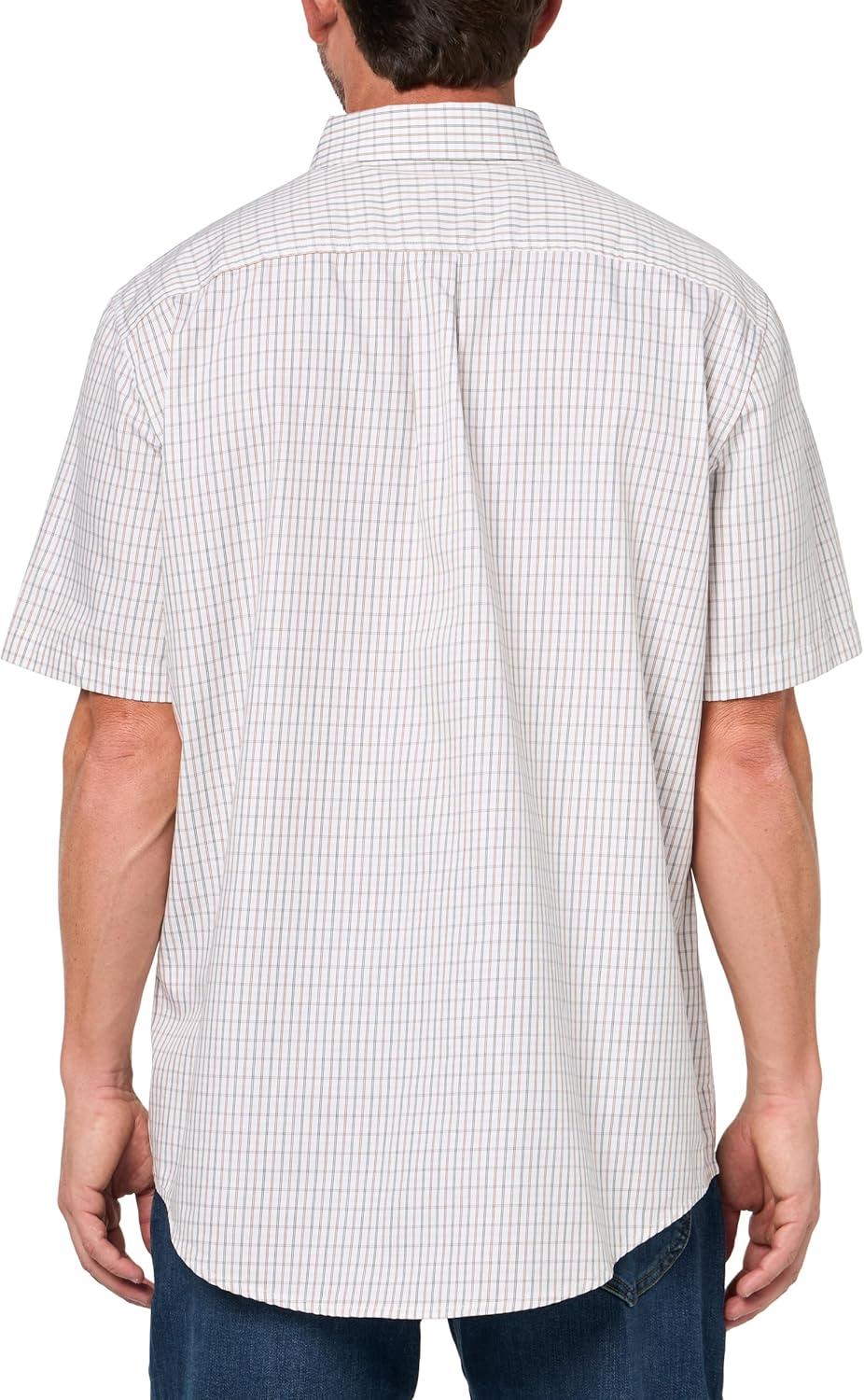 imageDOCKERS Mens Mens Signature Shirt Short Sleeve Classic Fit with Stain DefenderCornelius Lucent White Plaid