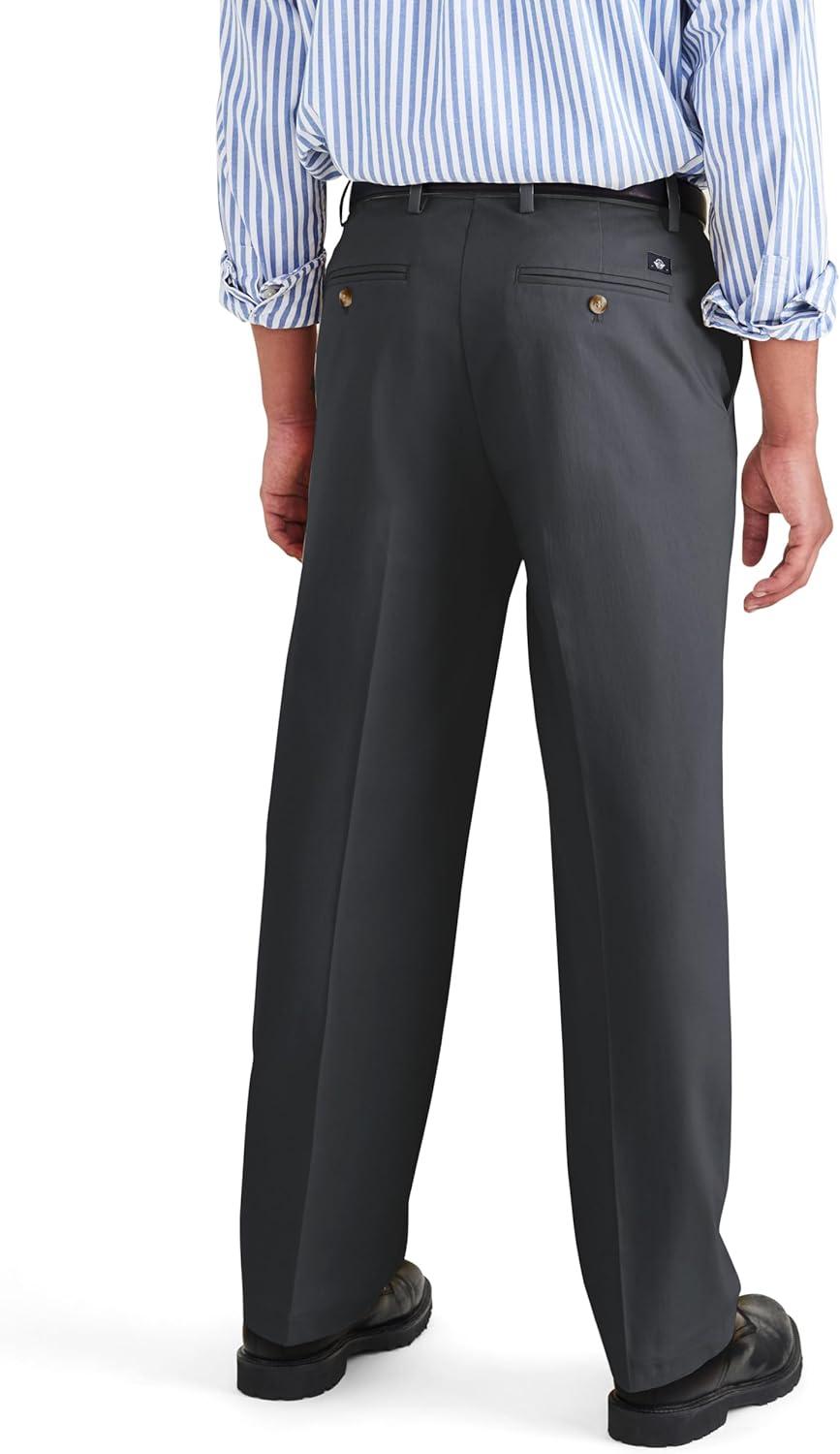 imageDOCKERS Mens Relaxed Fit Signature Iron Free Khaki With Stain Defender PantsCharcoal Heather