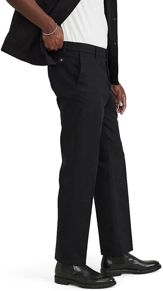 imageDOCKERS Mens Straight Fit Signature Iron Free Khaki with Stain Defender Pants Regular and Big ampamp TallBeautiful Black