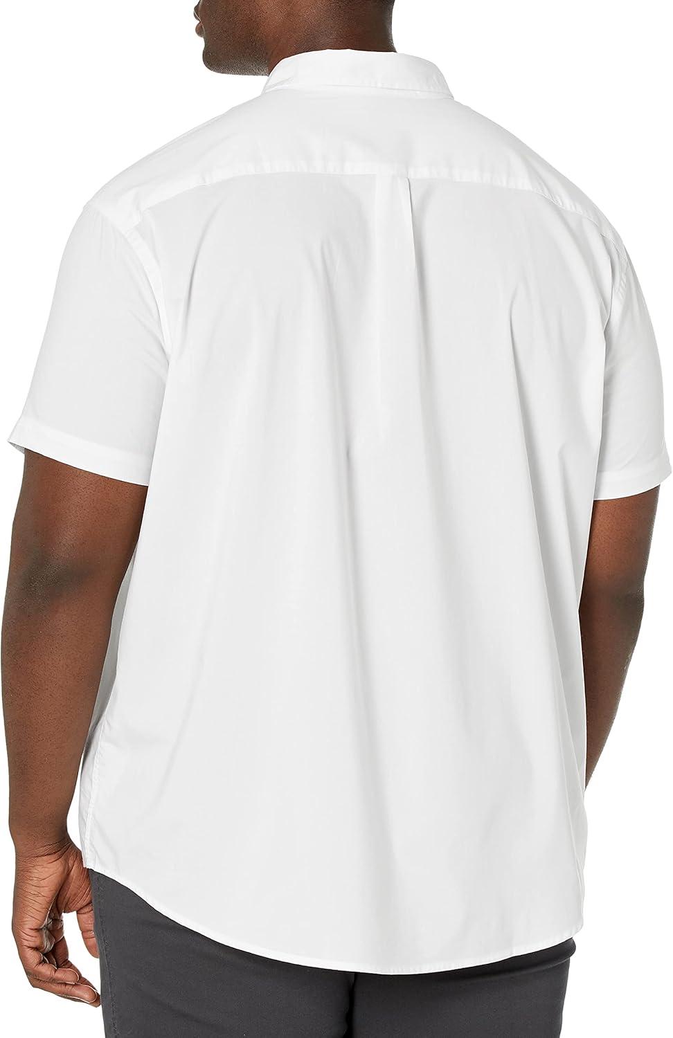 imageDOCKERS mens Classic Fit Short Sleeve Signature Comfort Flex Shirt Standard and Big ampamp TallPaper White