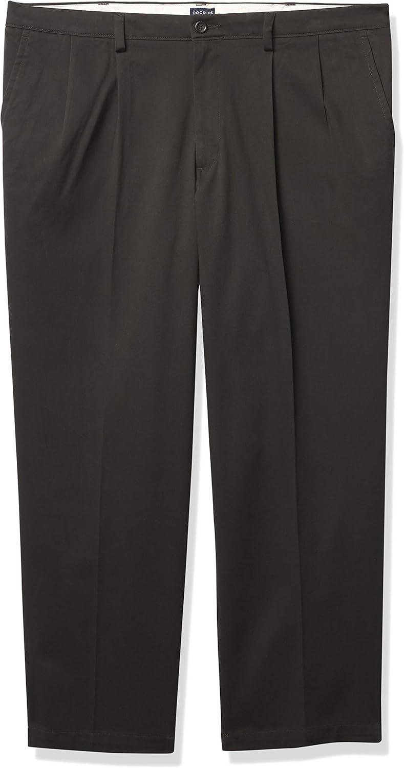 imageDockers Mens Classic Fit Easy Khaki Pants Pleated Standard and Big ampamp TallCoffee Bean