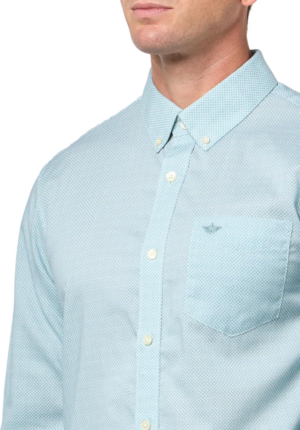 imageDockers Mens Classic Fit Long Sleeve Signature Iron Free Shirt with Stain DefenderGilmore Tourmaline Print