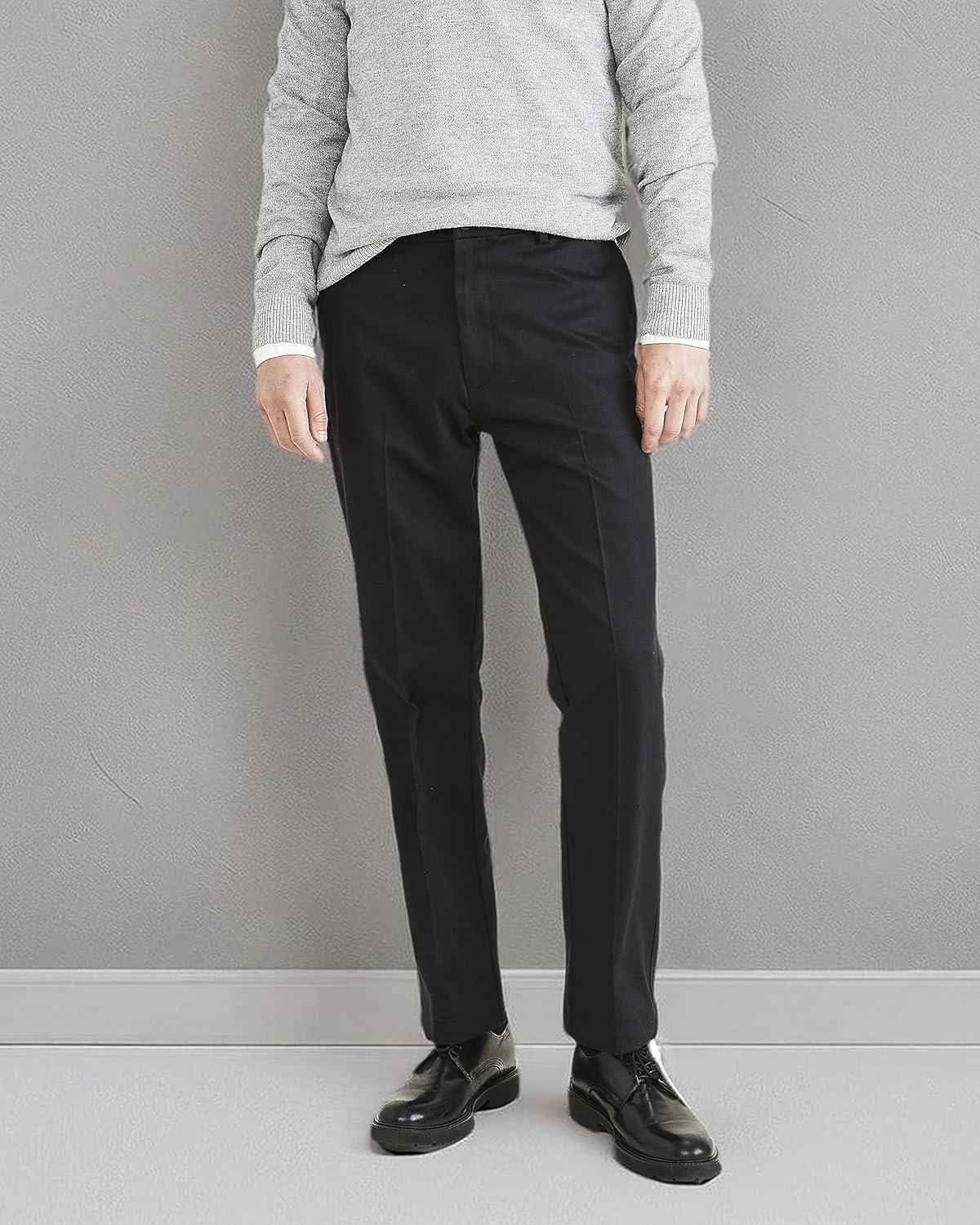 imageDockers Mens Classic Fit Signature Iron Free Khaki PantsBeautiful Black