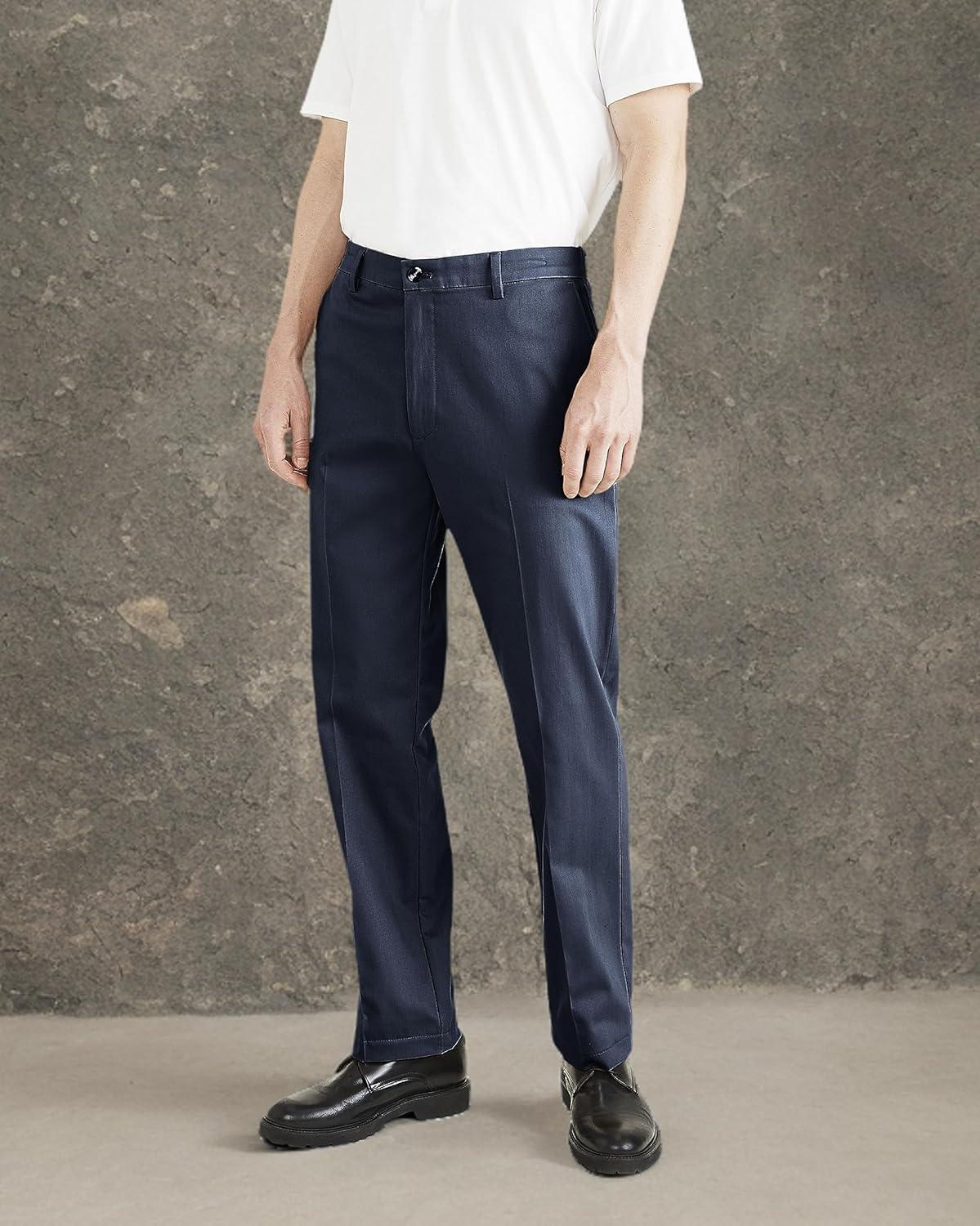 imageDockers Mens Classic Fit Signature Iron Free Khaki PantsNavy Blazer