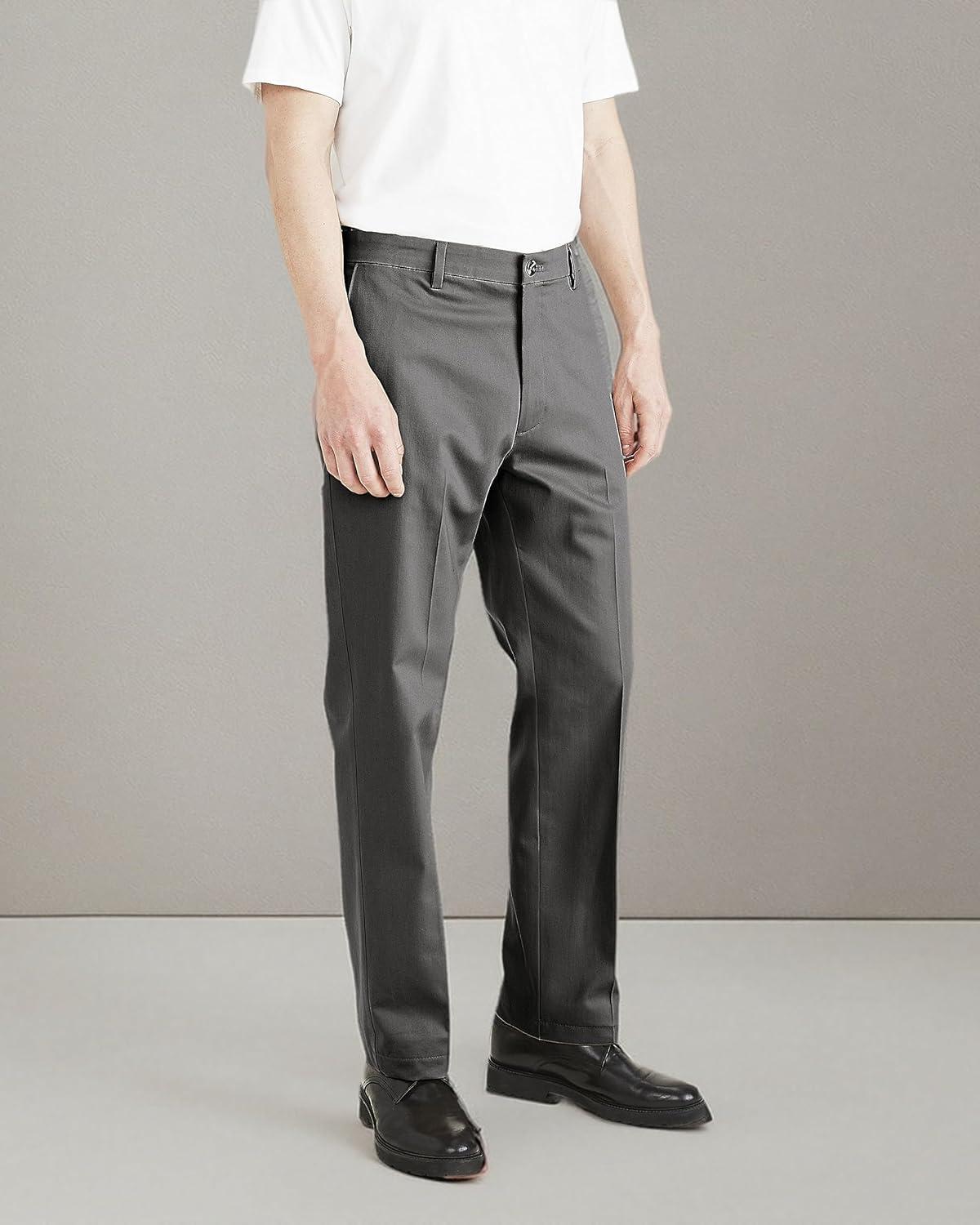 imageDockers Mens Classic Fit Signature Iron Free Khaki PantsSteelhead