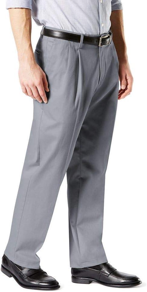 imageDockers Mens Classic Fit Signature Lux Cotton Stretch PantsPleated Regular and Big ampamp TallBurma Grey