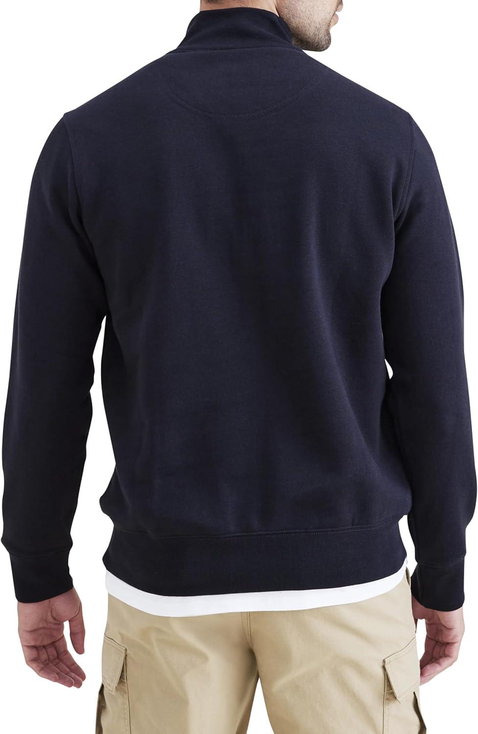 imageDockers Mens Regular Fit Long Sleeve 14 Zip Fleece SweatshirtBeautiful Black