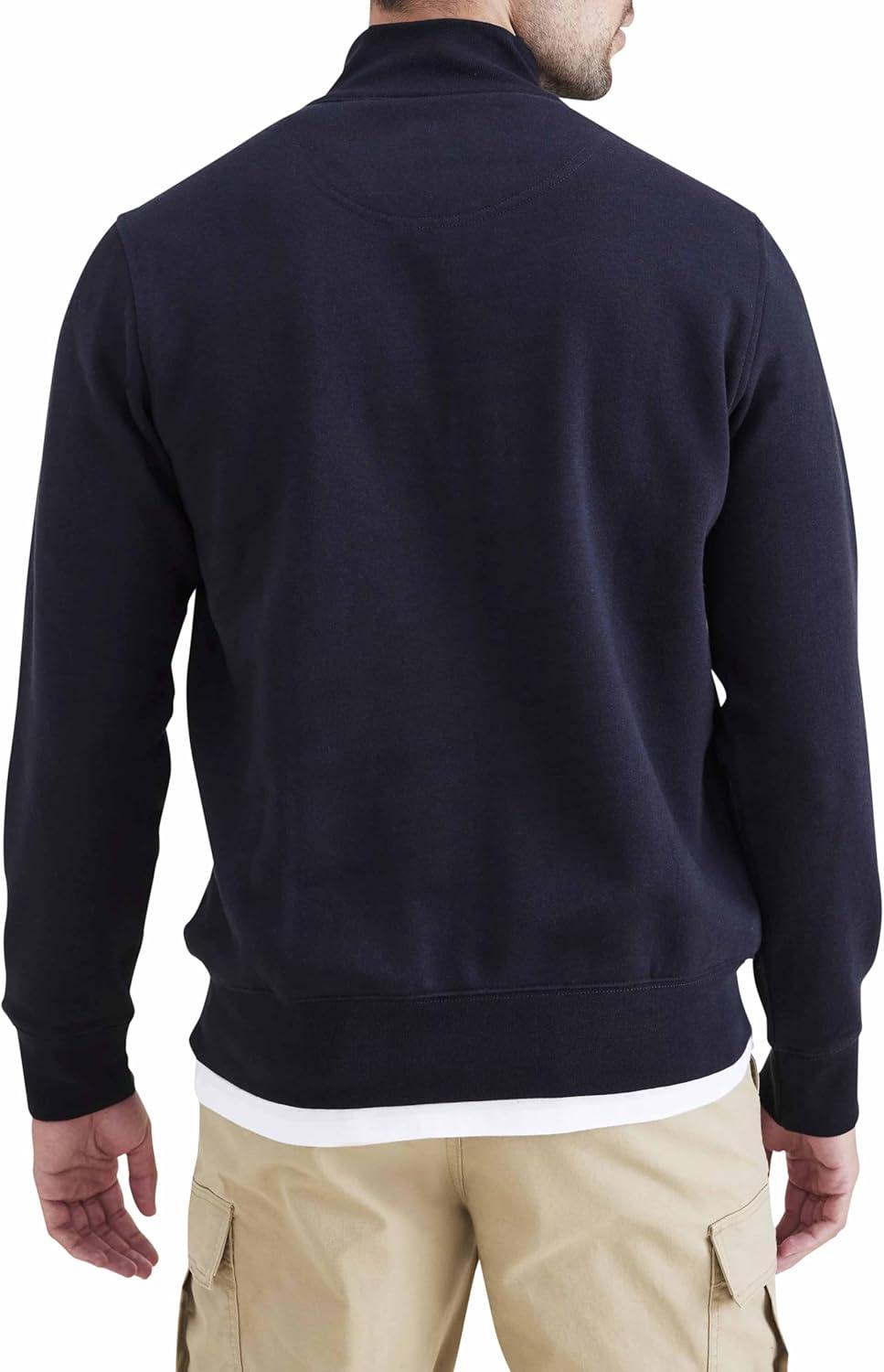 imageDockers Mens Regular Fit Long Sleeve 14 Zip Fleece SweatshirtBeautiful Black
