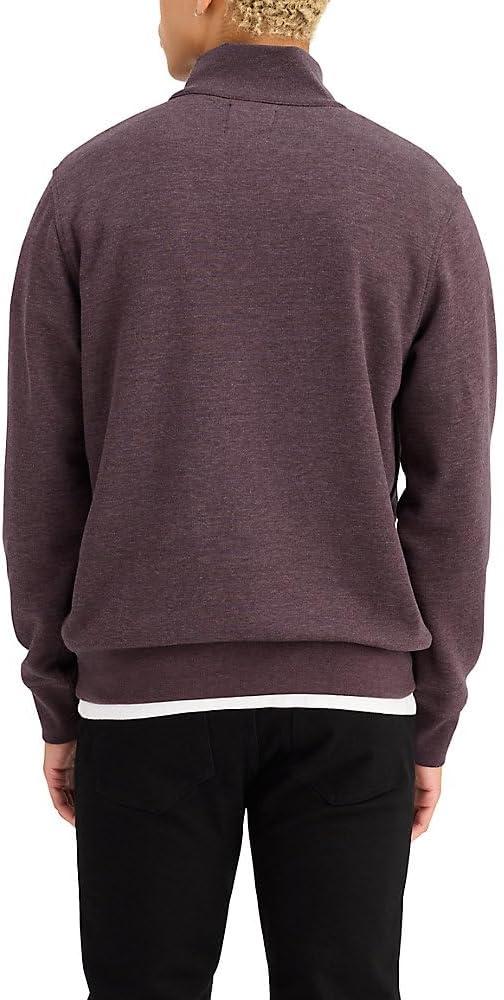 imageDockers Mens Regular Fit Long Sleeve 14 Zip Fleece SweatshirtHeather Winetasting