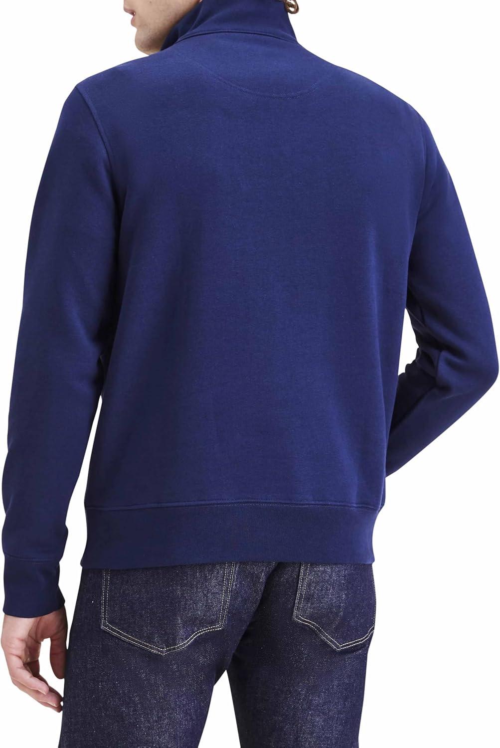 imageDockers Mens Regular Fit Long Sleeve 14 Zip Fleece SweatshirtNavy Blazer