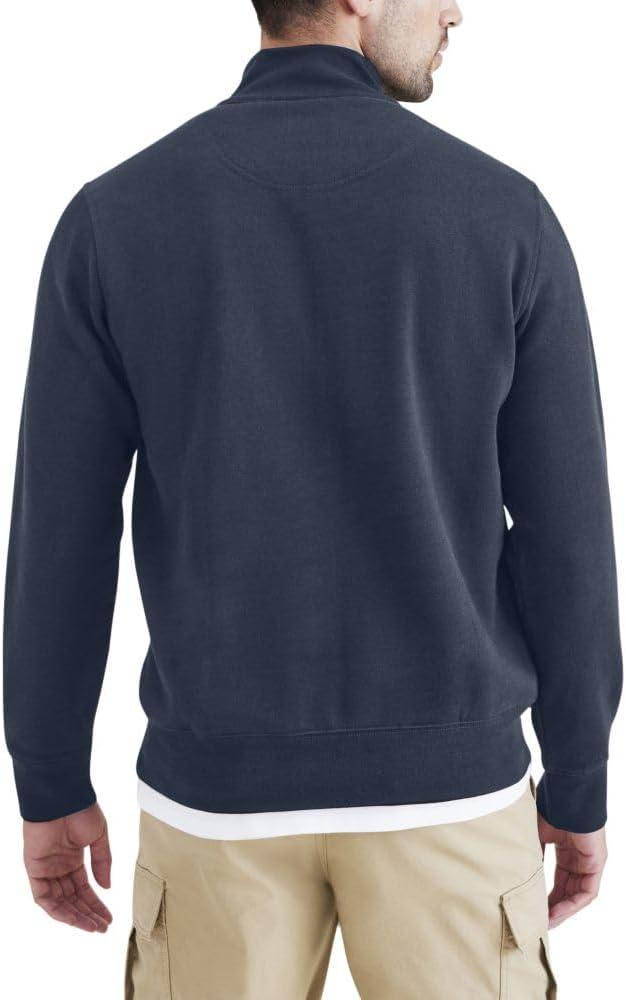 imageDockers Mens Regular Fit Long Sleeve 14 Zip Fleece SweatshirtNew Ocean Blue Heather