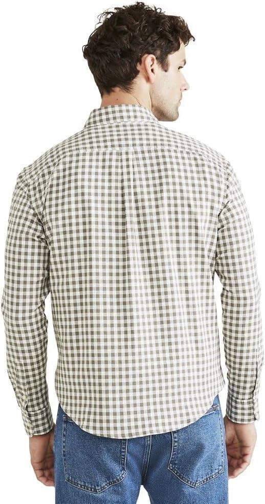 imageDockers Mens Regular Fit Long Sleeve Casual Shirt Regular and Big ampamp TallCamo Green