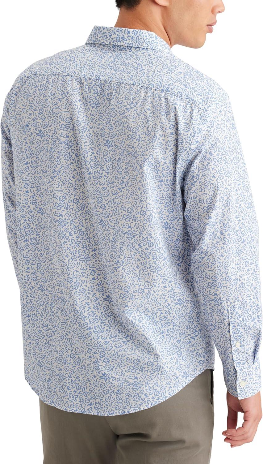imageDockers Mens Regular Fit Long Sleeve Casual Shirt Regular and Big ampamp TallGrove Floral Bel Air Blue
