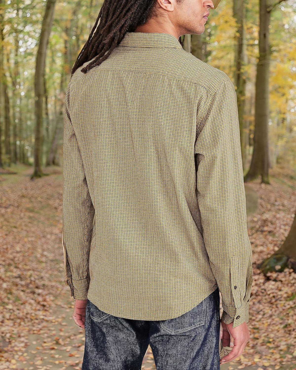 imageDockers Mens Regular Fit Long Sleeve Casual Shirt Regular and Big ampamp TallNugget Gold