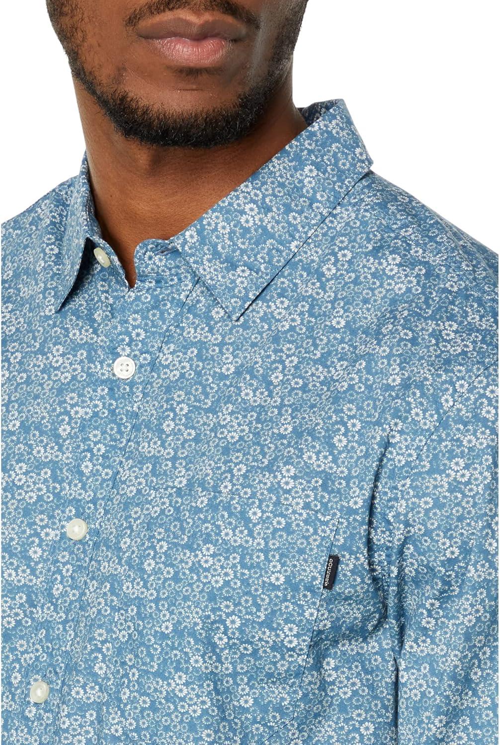 imageDockers Mens Regular Fit Long Sleeve Casual Shirt Regular and Big ampamp TallOceanview Blue Dillon Print