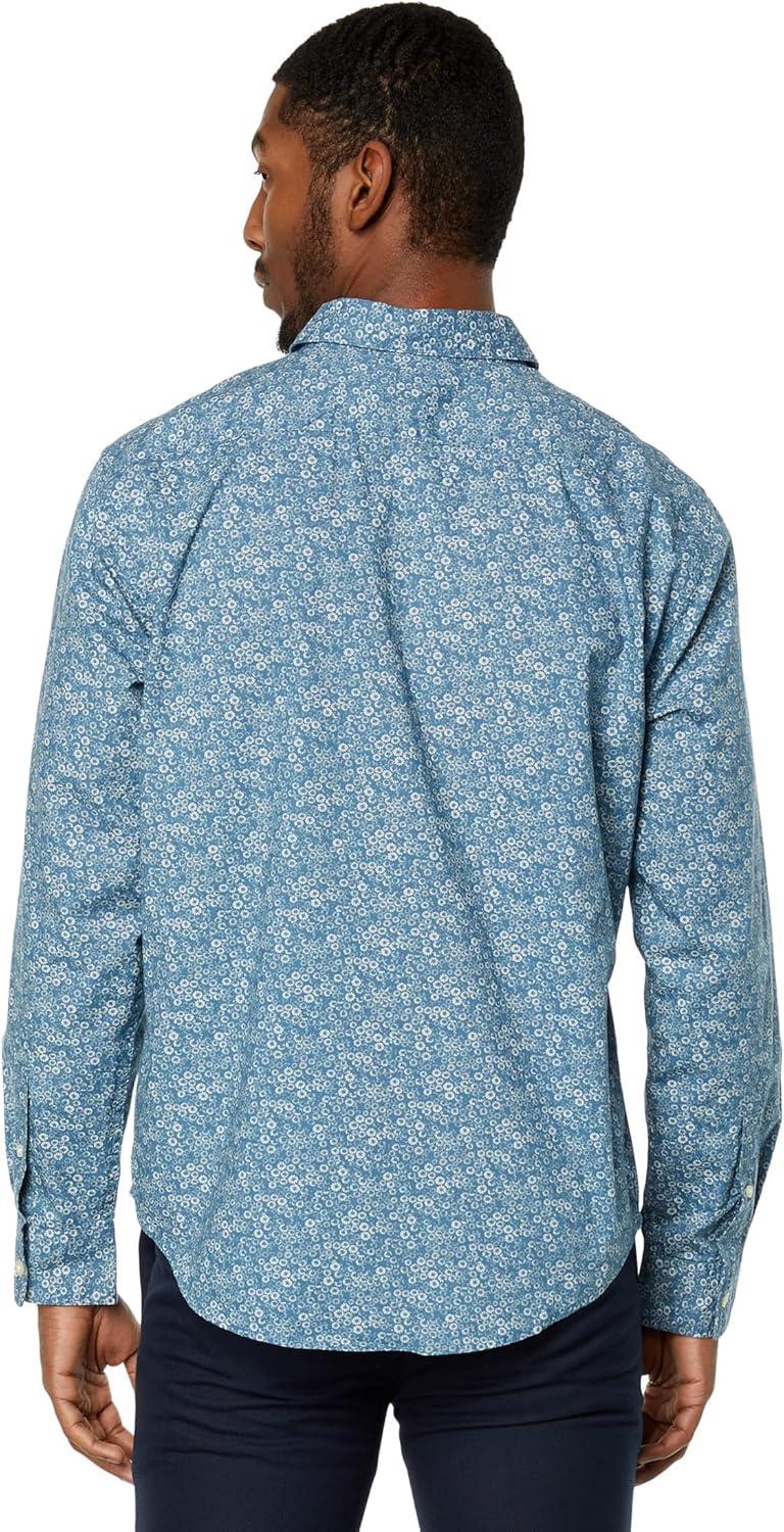 imageDockers Mens Regular Fit Long Sleeve Casual Shirt Regular and Big ampamp TallOceanview Blue Dillon Print