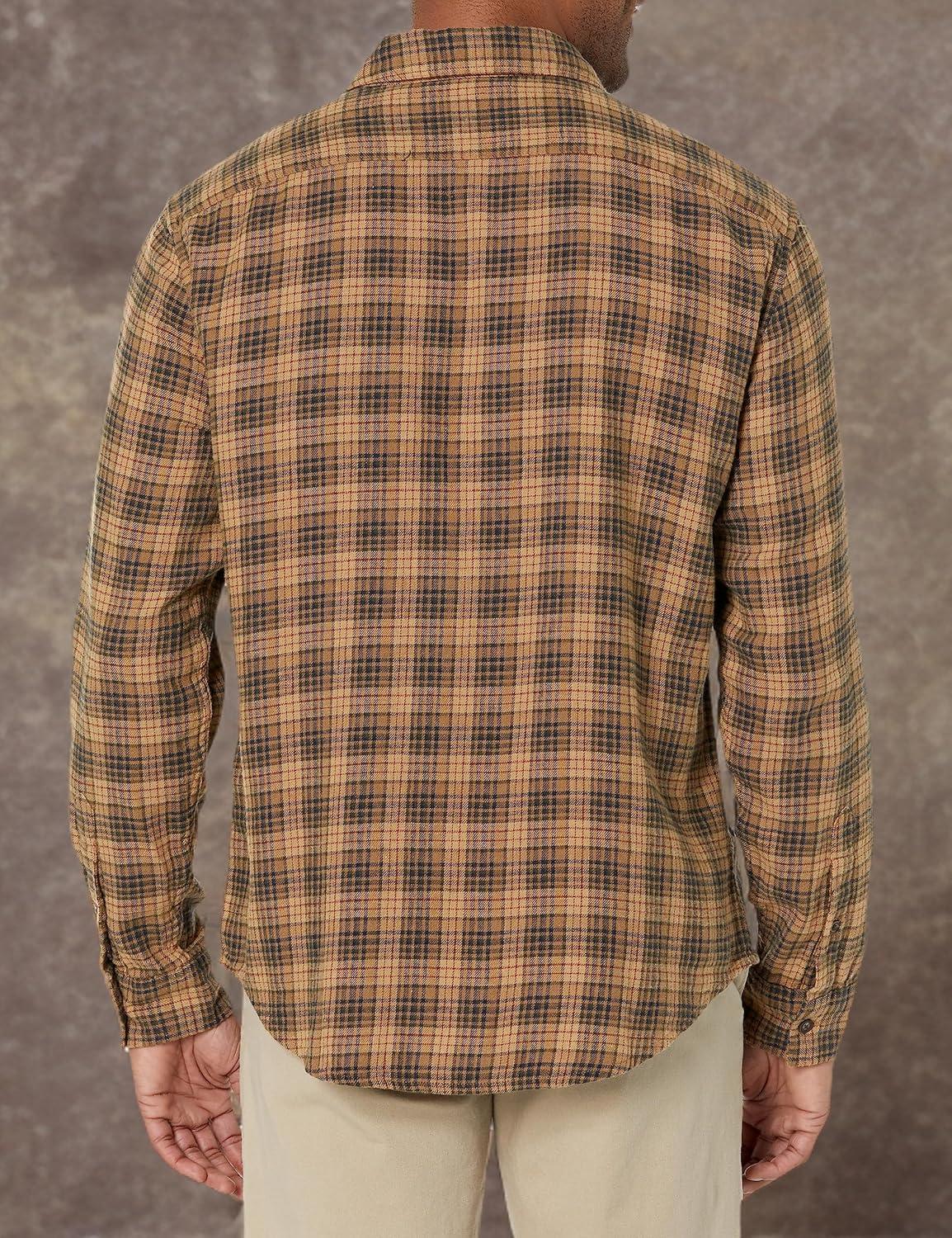 imageDockers Mens Regular Fit Long Sleeve Casual Shirt Regular and Big ampamp TallTan Bakersz