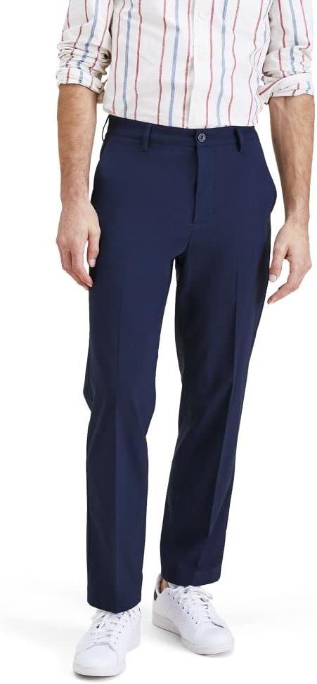 imageDockers Mens Signature Go Straight Fit Khaki Smart 360 Tech Pants Regular and Big ampamp TallNavy Blazer