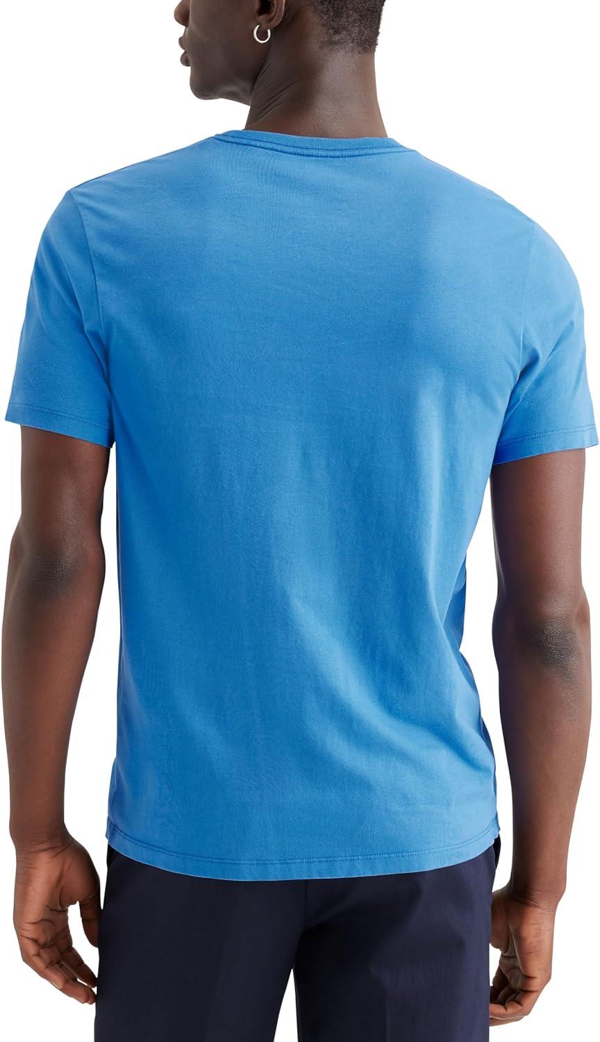 imageDockers Mens Slim Fit Short Sleeve Graphic Tee ShirtWorldwide Ceramic Blue
