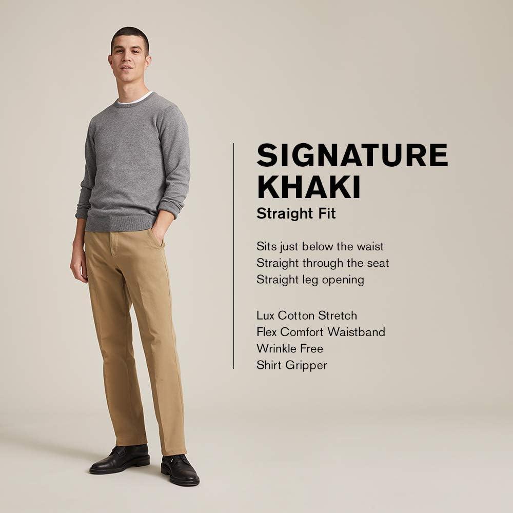 imageDockers Mens Straight Fit Signature Lux Cotton Stretch Khaki Pant CreasedSteelhead