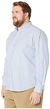 imageDockers Mens Supreme Flex Long Sleeve Button Up ShirtDelft Blue Stripe