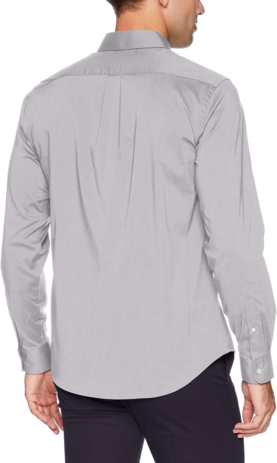 imageDockers Mens Supreme Flex Long Sleeve Button Up ShirtFoil Grey