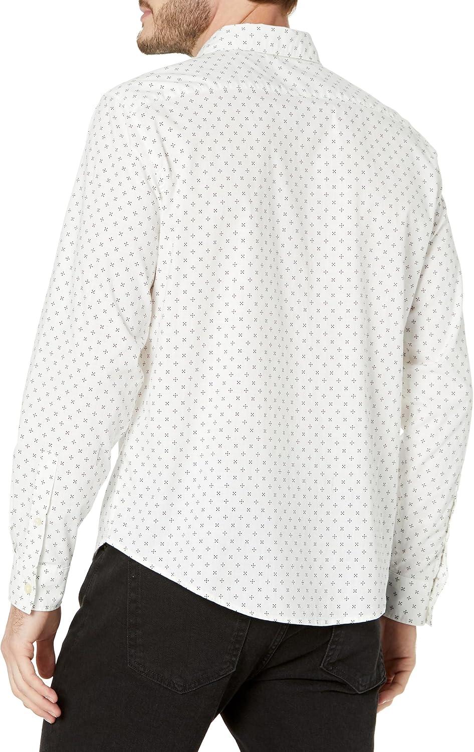imageDockers Mens Supreme Flex Long Sleeve Button Up ShirtLucient White