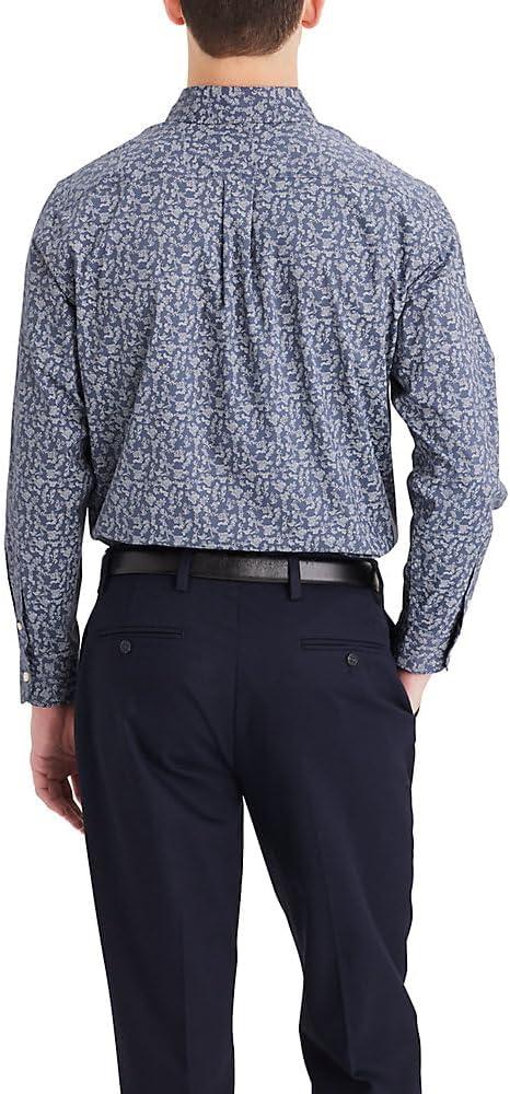 imageDockers Mens Supreme Flex Long Sleeve Button Up ShirtNavy Blazer Print