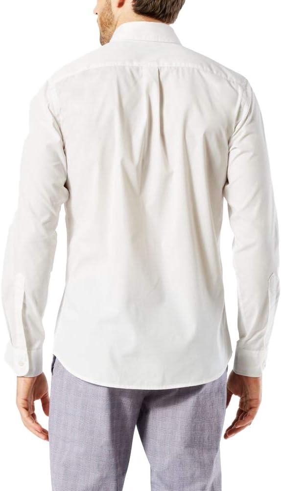 imageDockers Mens Supreme Flex Long Sleeve Button Up ShirtPaper White