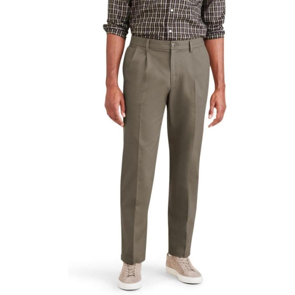 imageClassic Fit Signature Iron Free Khaki with Stain Defender Pants  Pleated Regular and Big ampamp TallDark Pebble