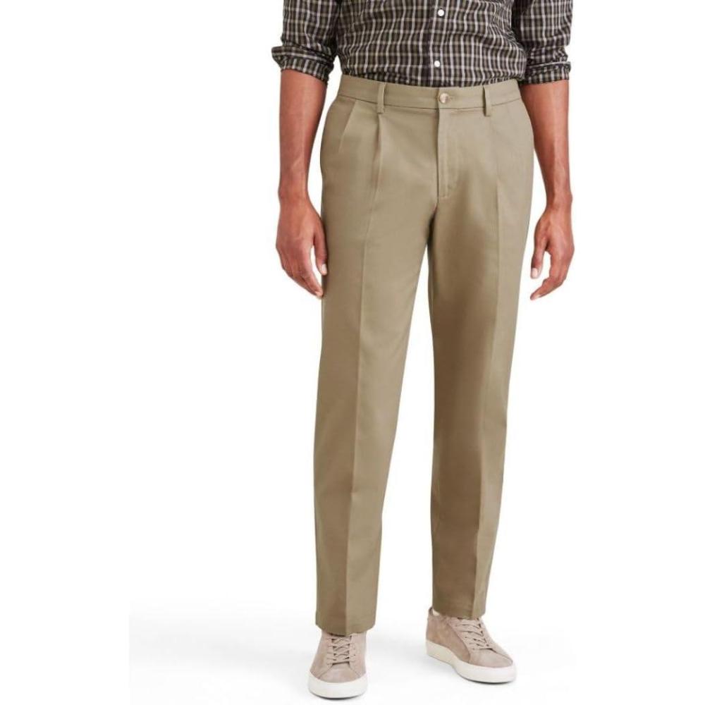 imageClassic Fit Signature Iron Free Khaki with Stain Defender Pants  Pleated Regular and Big ampamp TallNew British Khaki