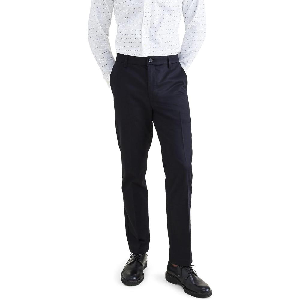 imageDOCKERS Mens Mens Signature Khaki Slim Fit Iron Free with Stain DefenderBeautiful Black