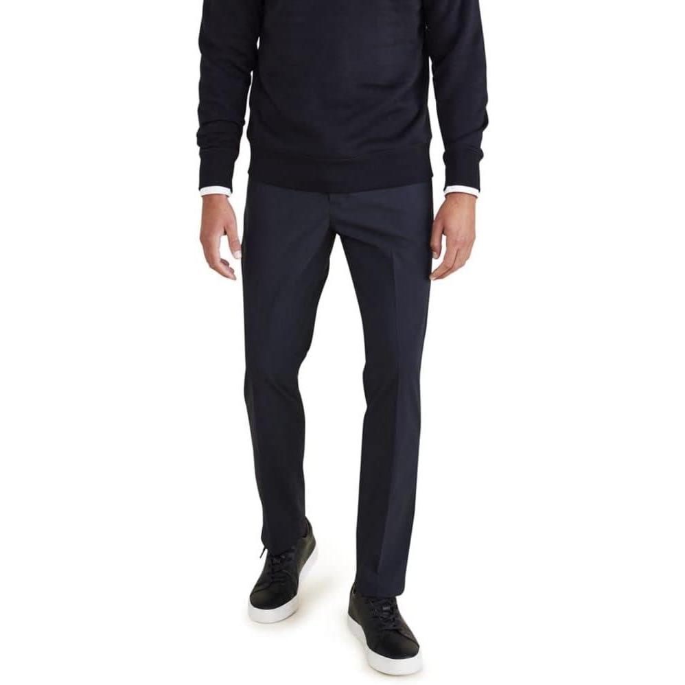 imageDOCKERS Mens Signature Go Slim Fit Khaki Smart 360 Tech PantsBeautiful Black