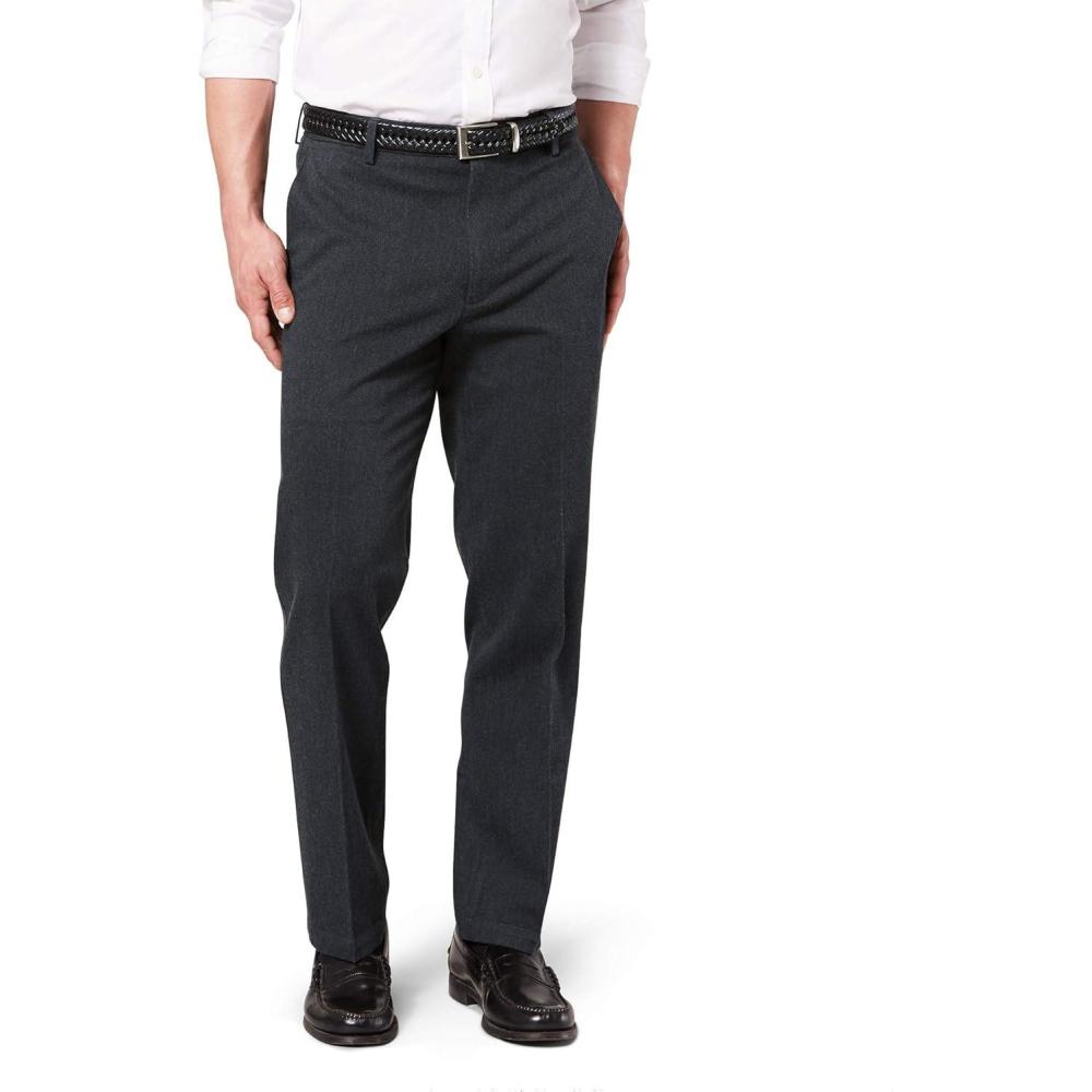 imageDockers Mens Classic Fit Signature Khaki Lux Cotton Stretch PantsCharcoal Heather