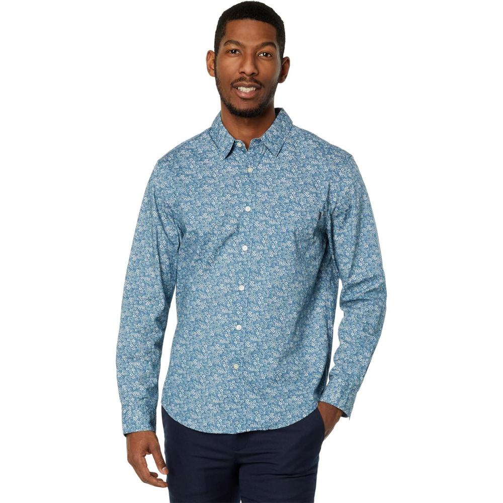 imageDockers Mens Regular Fit Long Sleeve Casual Shirt Regular and Big ampamp TallOceanview Blue Dillon Print