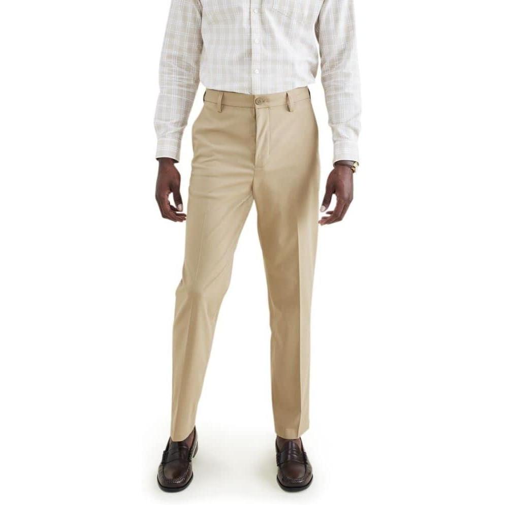 imageDockers Mens Signature Go Straight Fit Khaki Smart 360 Tech Pants Regular and Big ampamp TallHarvest Gold