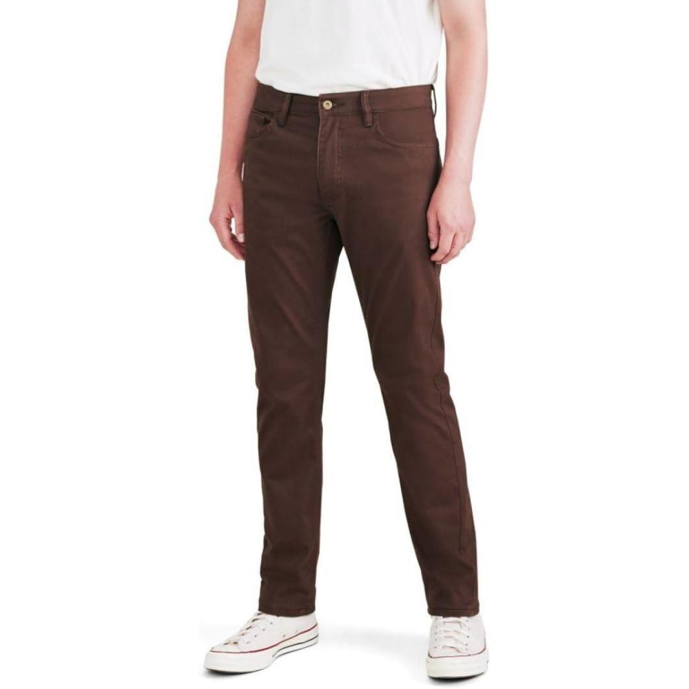 imageDockers Mens Slim Fit Jean Cut All Seasons Tech PantsShaved Chocolate Brown