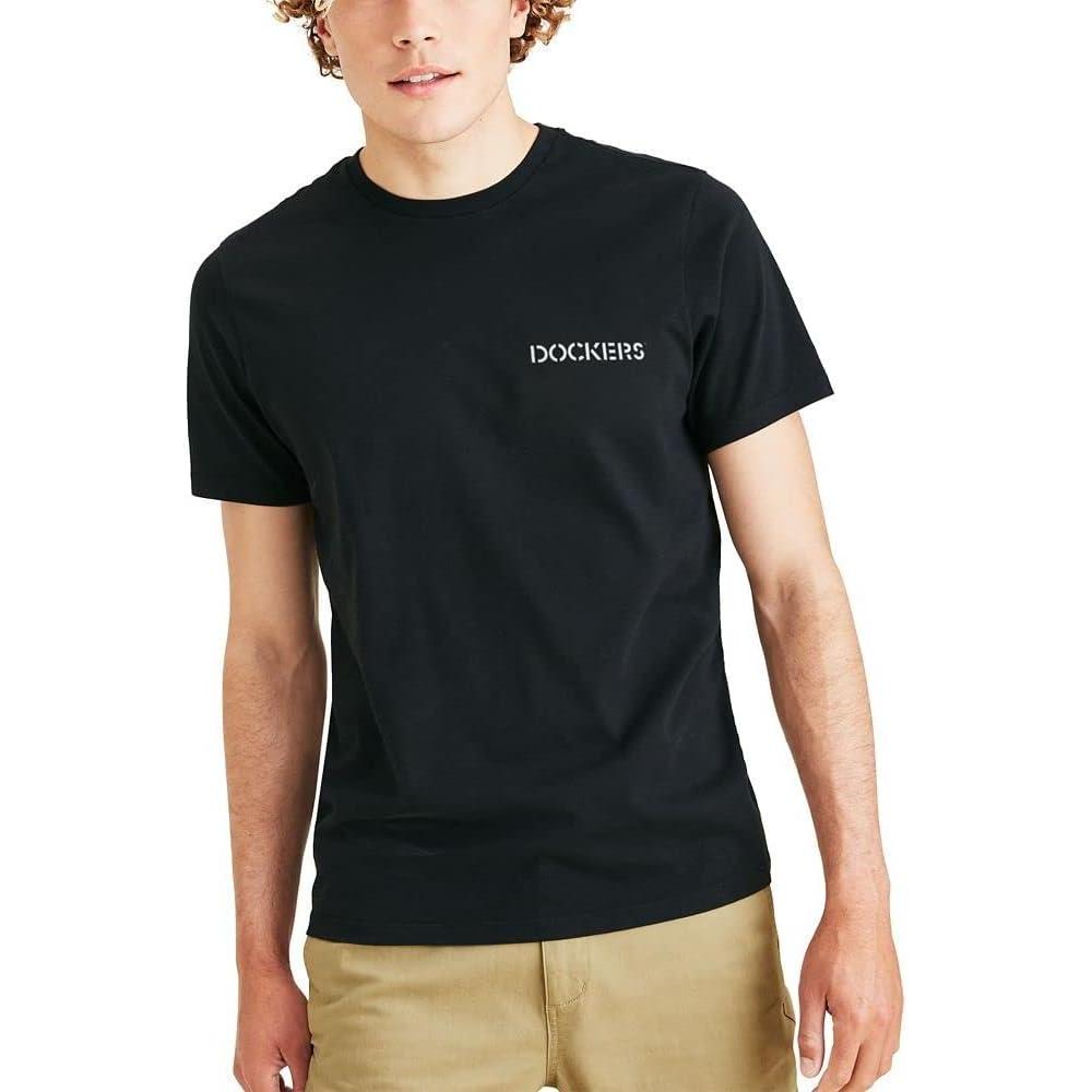 imageDockers Mens Slim Fit Short Sleeve Graphic Tee ShirtBlack