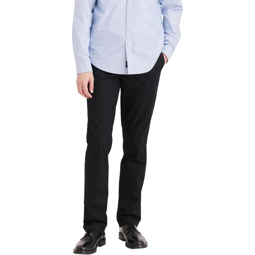 imageDockers Mens Straight Fit Signature Lux Cotton Stretch Khaki PantBlack