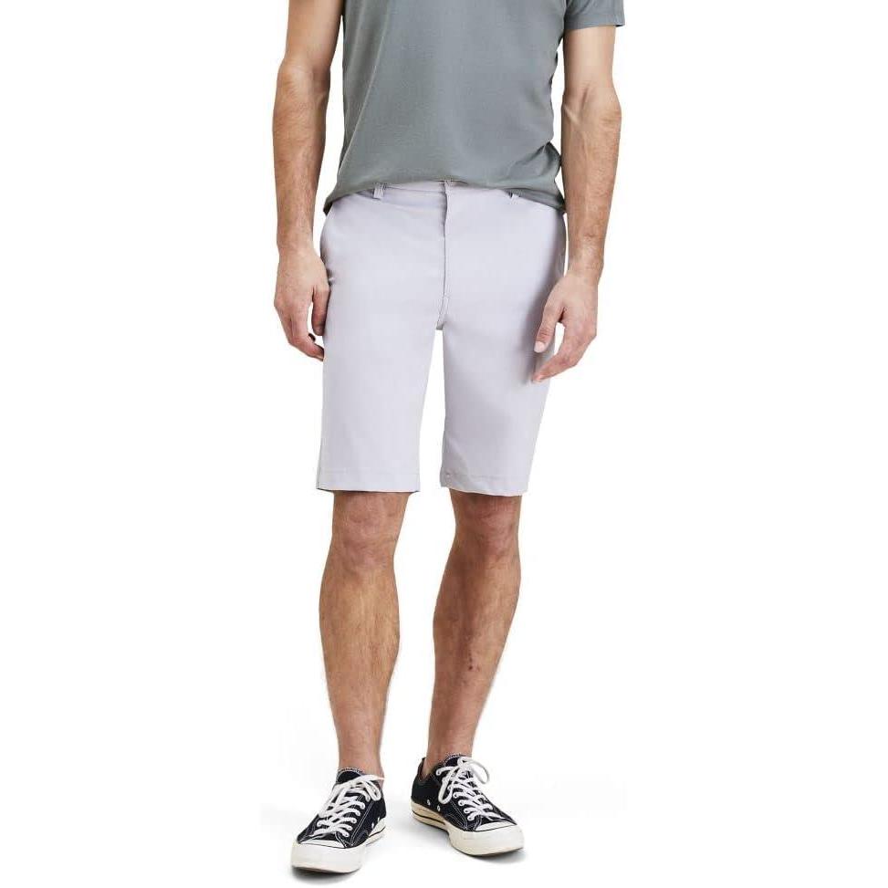 imageDockers Mens Ultimate Go Straight Fit Smart 360 Tech ShortsHigh Rise Grey