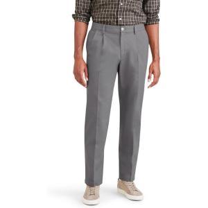 Classic Fit Signature Iron Free Khaki with Stain Defender Pants – Pleated (Regular and Big & Tall)(Burma Grey)