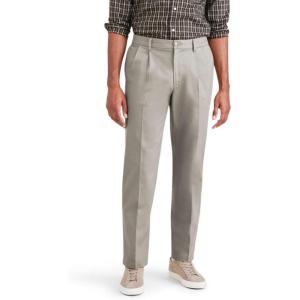 Classic Fit Signature Iron Free Khaki with Stain Defender Pants – Pleated (Regular and Big & Tall)(Cloud)