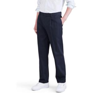 Classic Fit Signature Iron Free Khaki with Stain Defender Pants – Pleated (Regular and Big & Tall)(Navy Blazer)