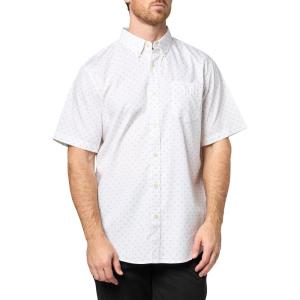 DOCKERS Mens Men’s Signature Shirt Short Sleeve Classic Fit with Stain Defender®(Dawn Bel Air Blue Print)